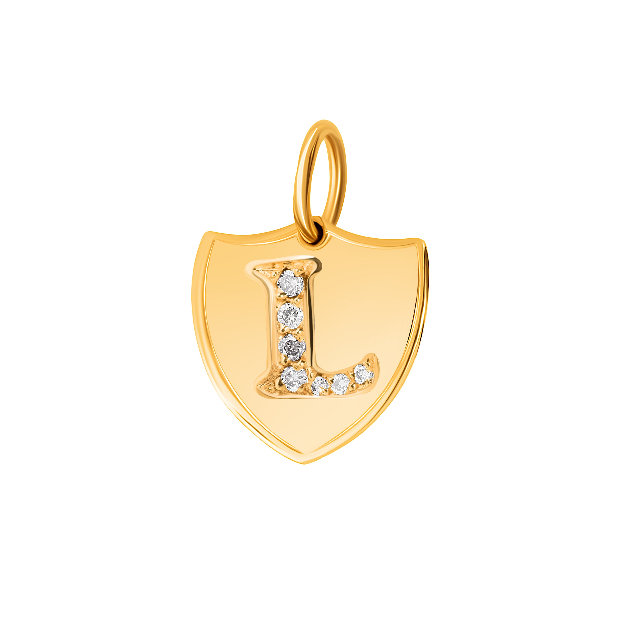 Diamond Initial Crest Charm