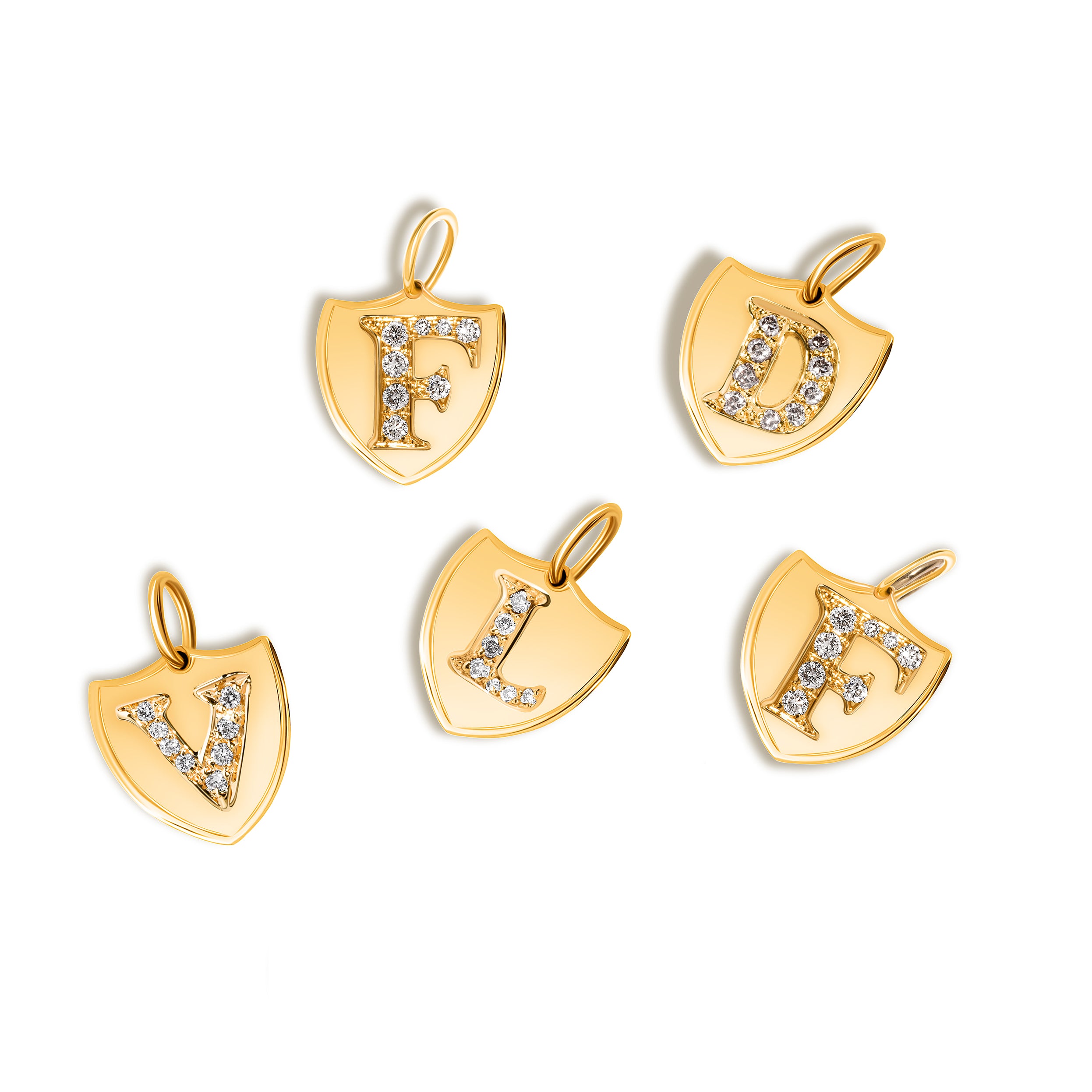 Diamond Initial Crest Charm