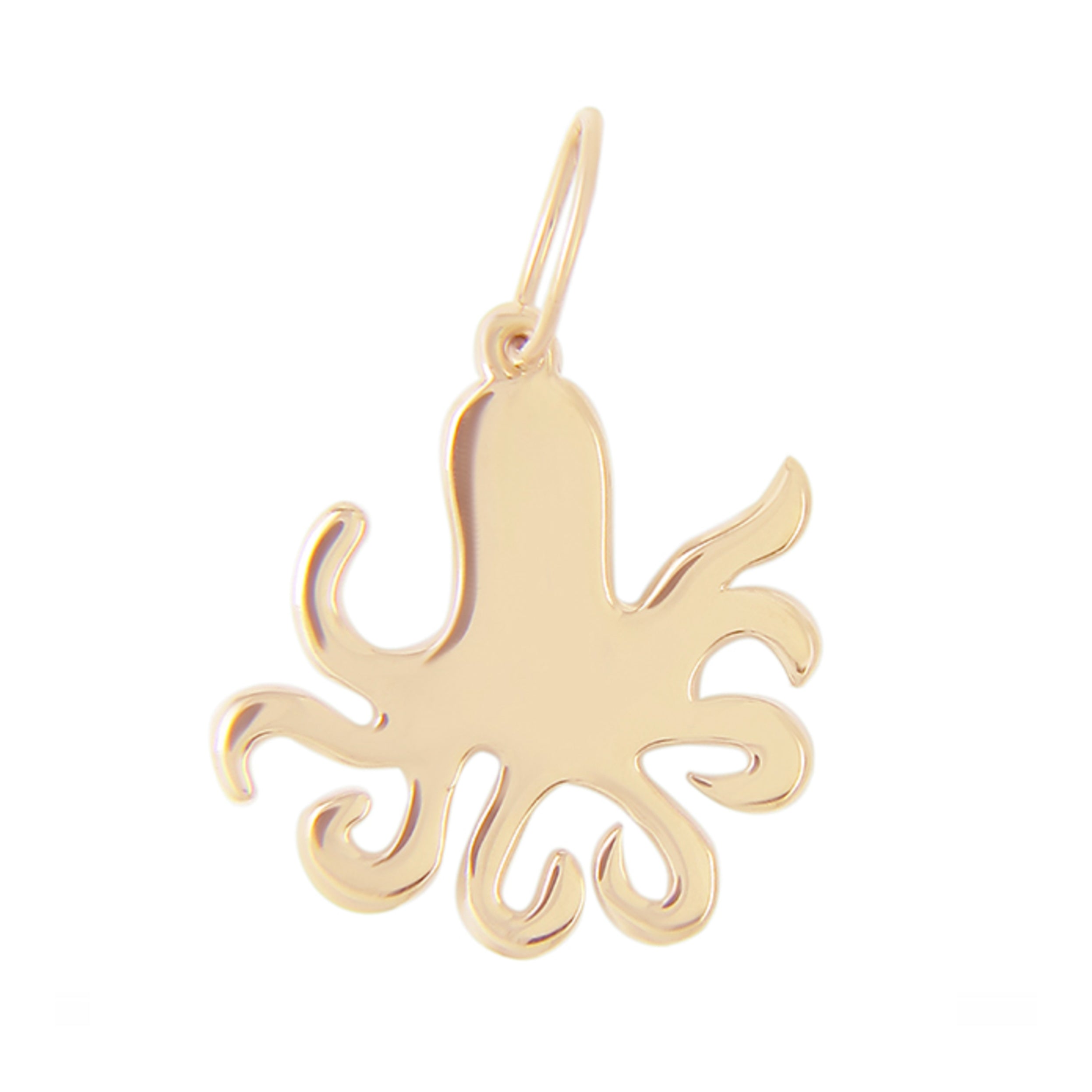 Diamond Pave Octopus Charm in 14k Gold