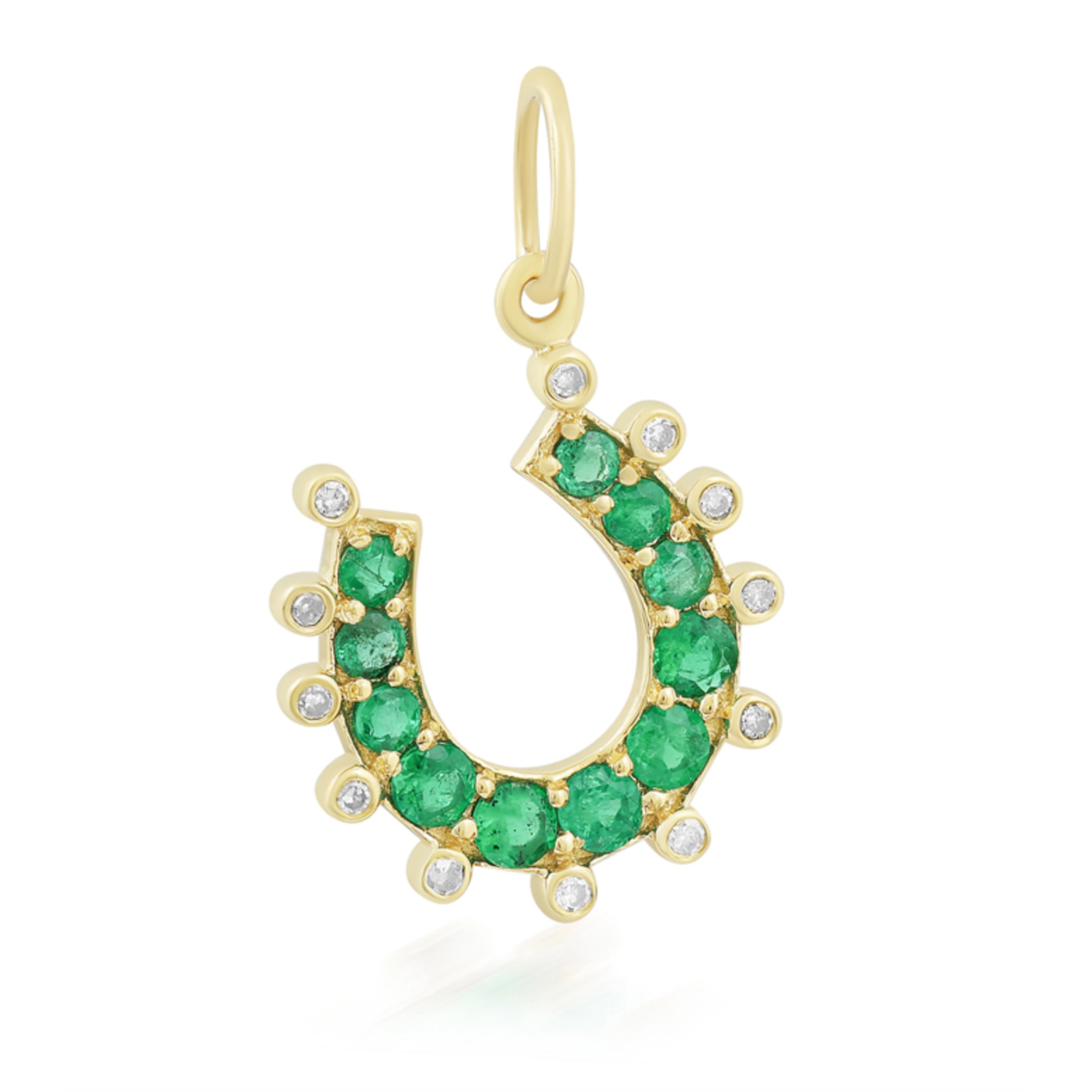 Emerald Horseshoe in 14k Gold