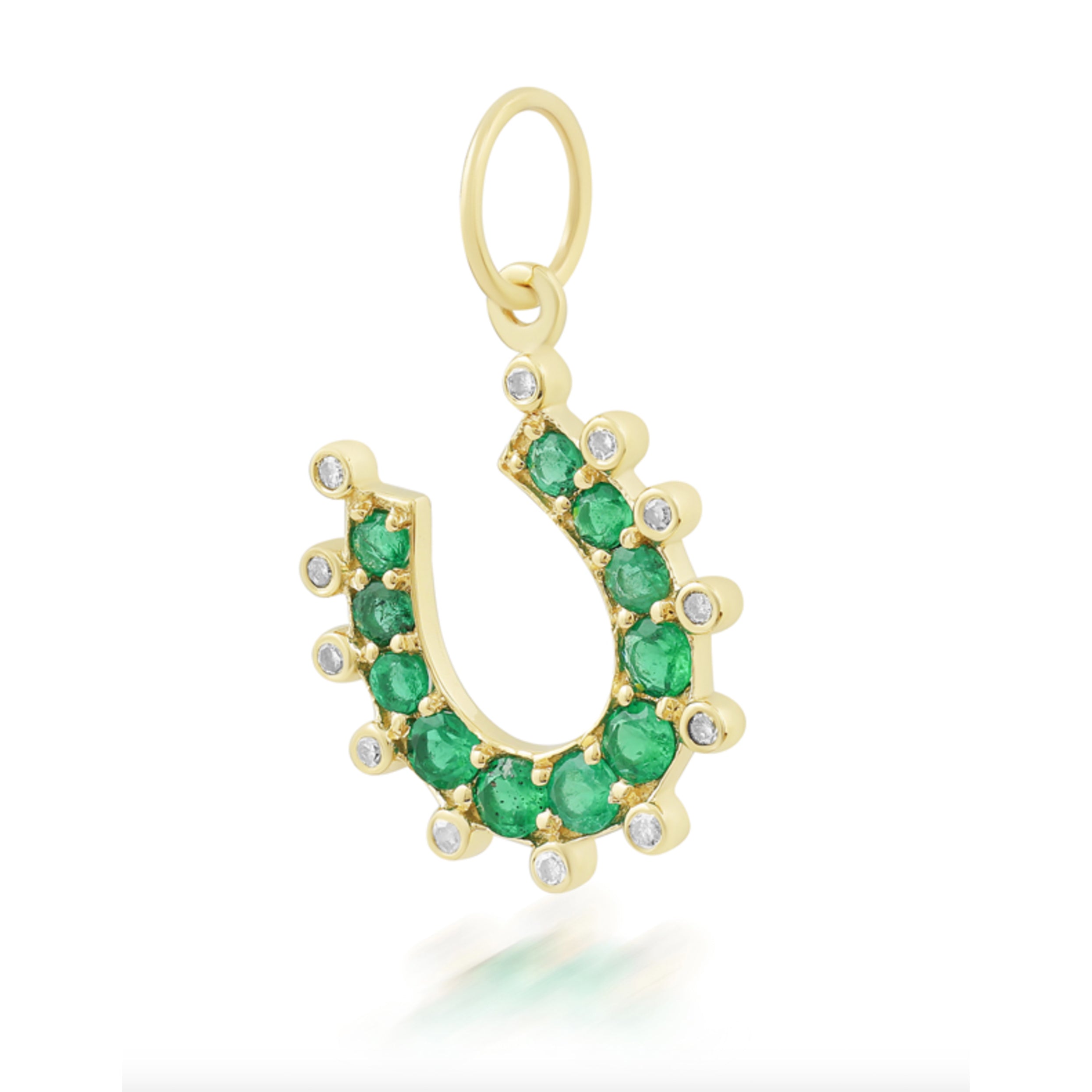 Emerald Horseshoe in 14k Gold