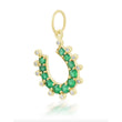 Load image into Gallery viewer, Emerald Horseshoe in 14k Gold
