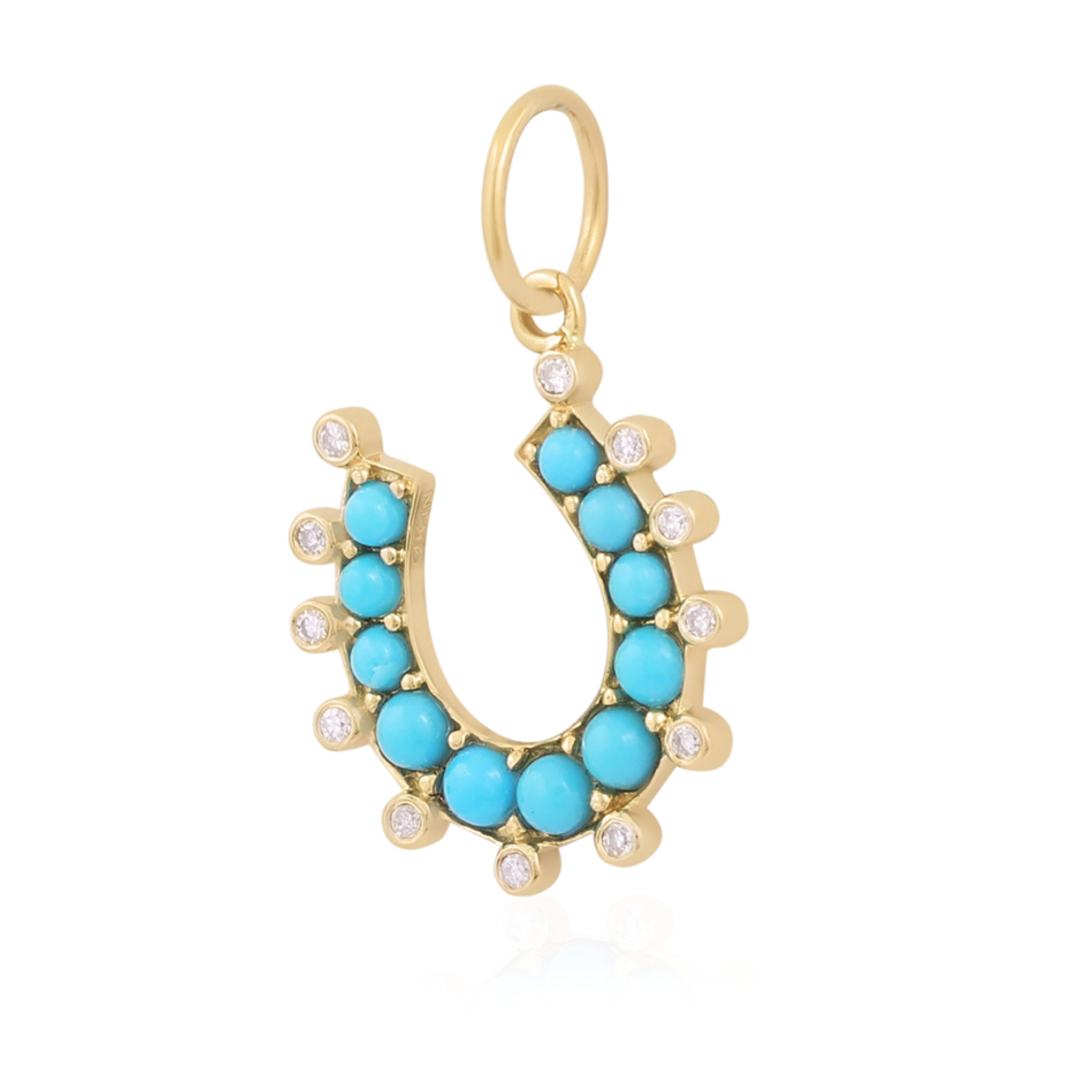 Turquoise Horseshoe in 14k Gold