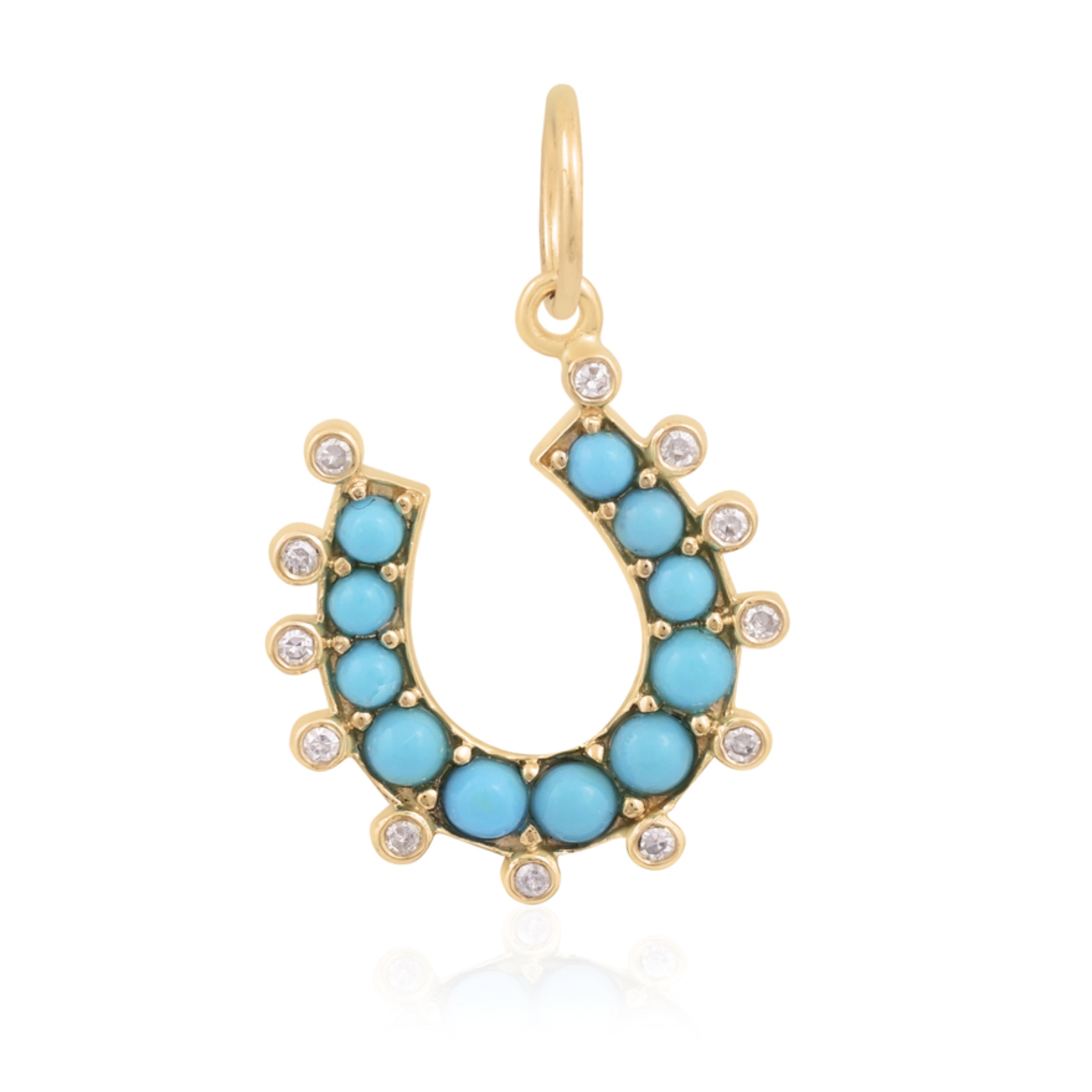Turquoise Horseshoe in 14k Gold