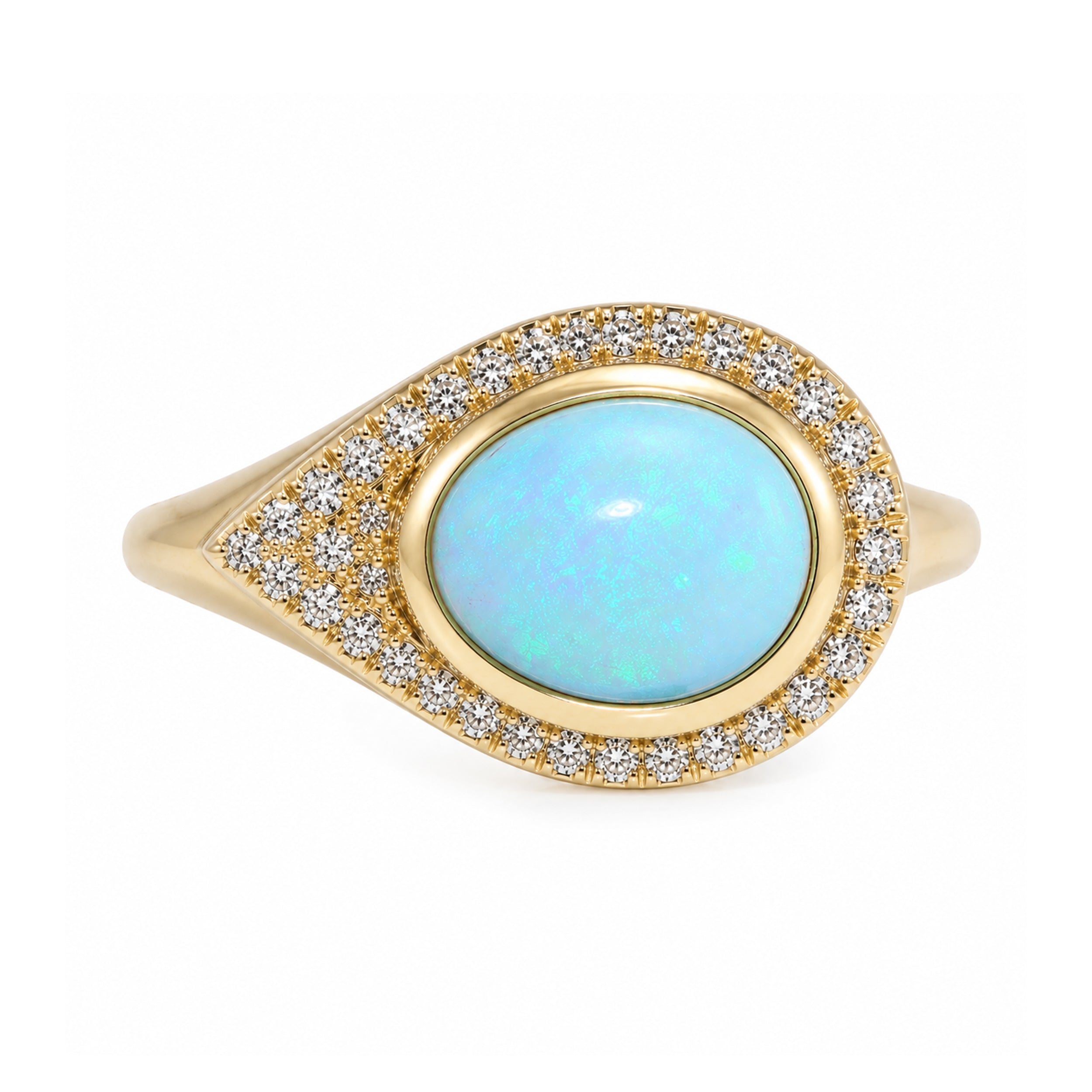 Diamond Opal Eye of the Sea Ring