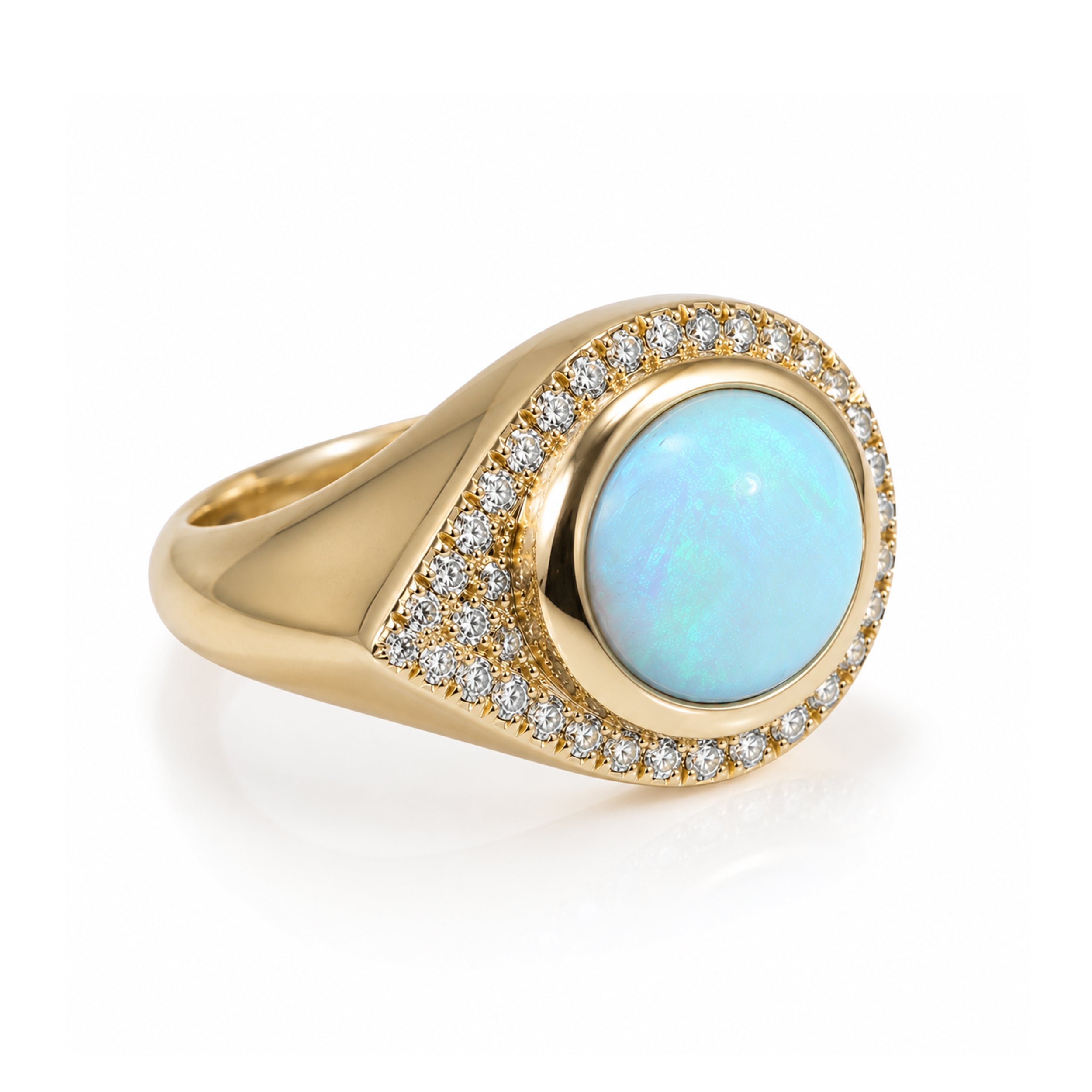 Diamond Opal Eye of the Sea Ring