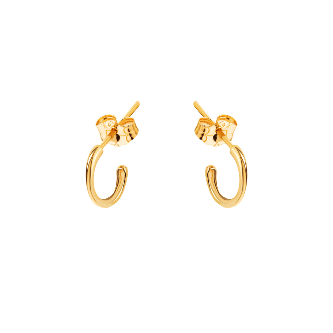 Plain Huggies in 14k Gold