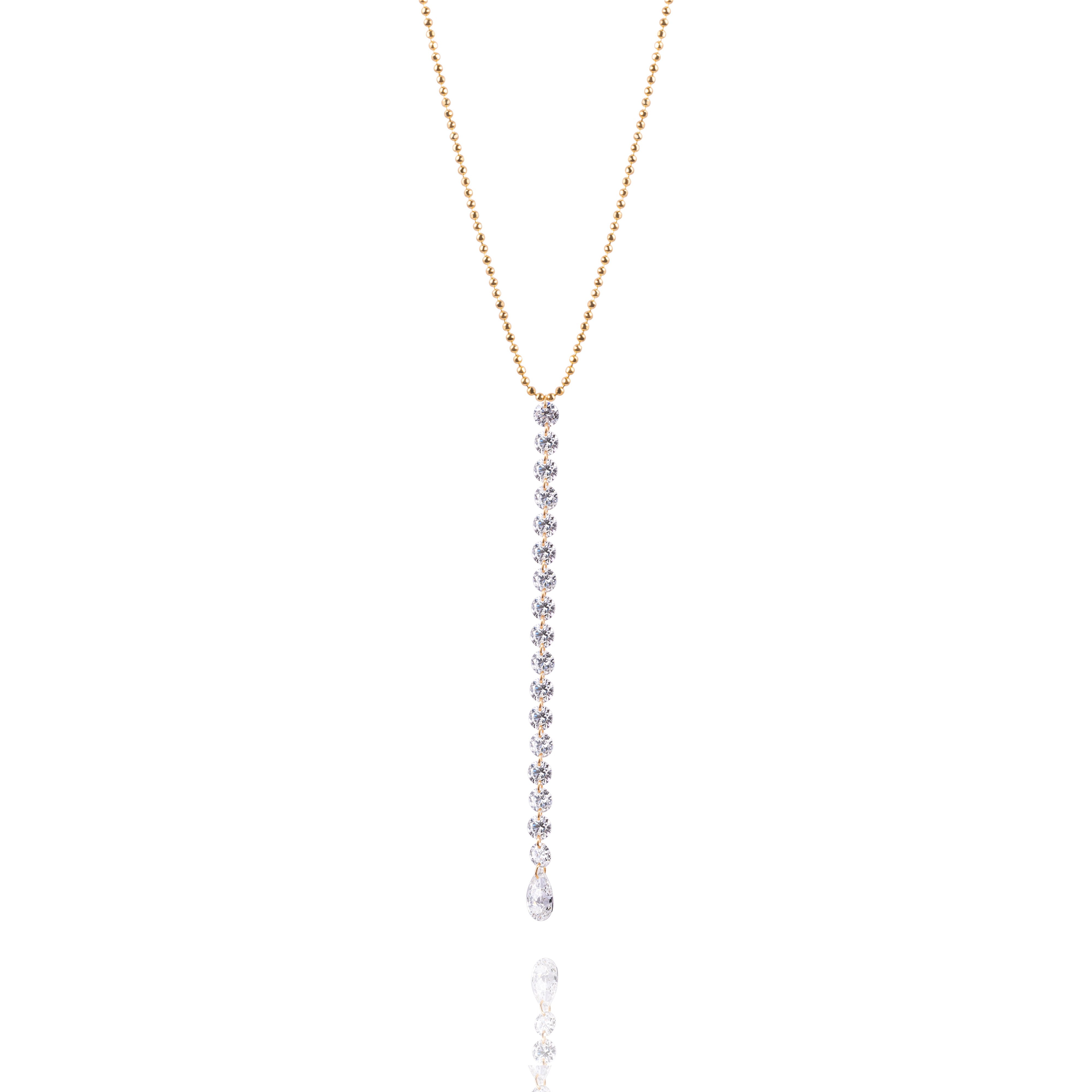 14k Gold Celeste Jumbo Floating Diamond Lariat