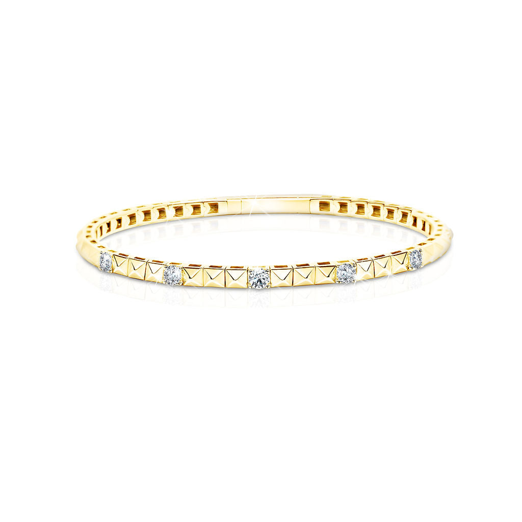 Origami Spaced Diamond  Bracelet