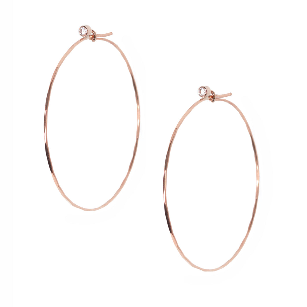Jessica Hoops in Rose Gold - Large