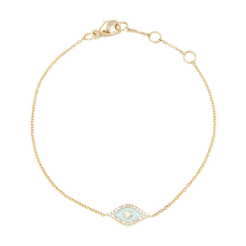 Mini Blue Diamond Evil Eye Bracelet