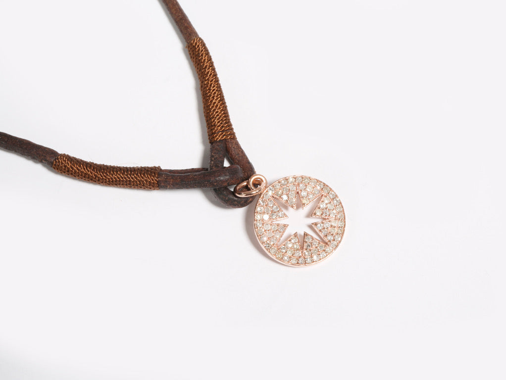 18k YG Diamond Compass on Lunar Chain