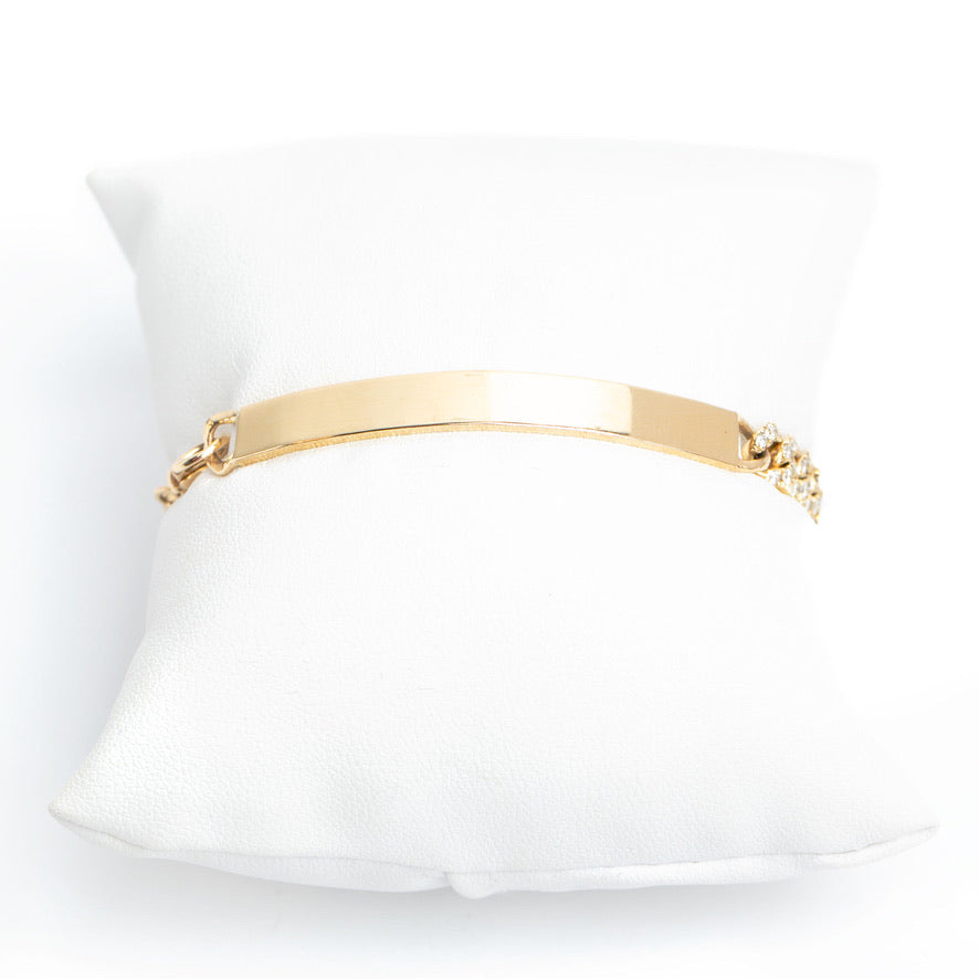 Diamond Miami Cuban Chain ID Bracelet