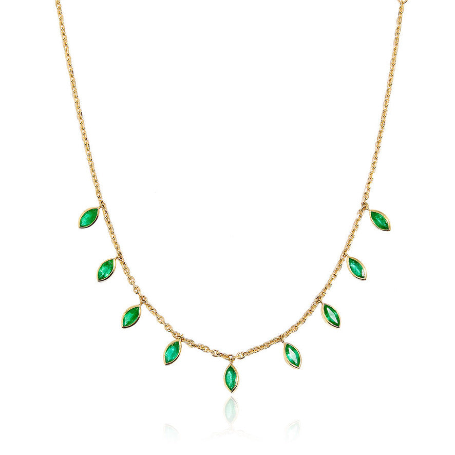 Emerald Floating Teardrop Necklace