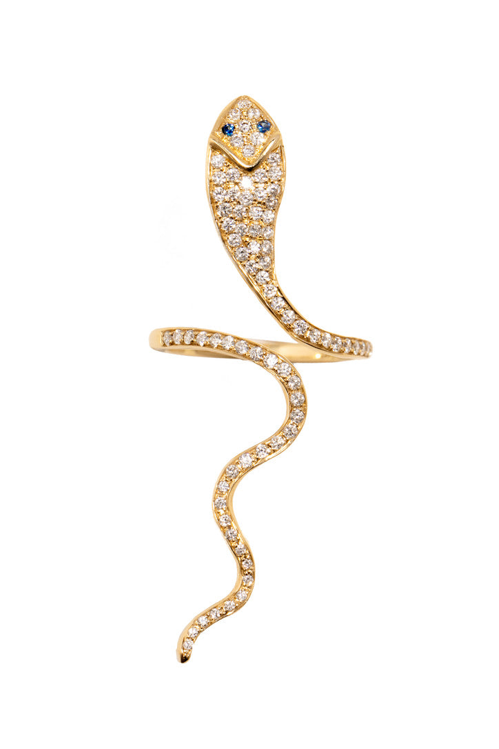 18k YG Diamond Snake Ring