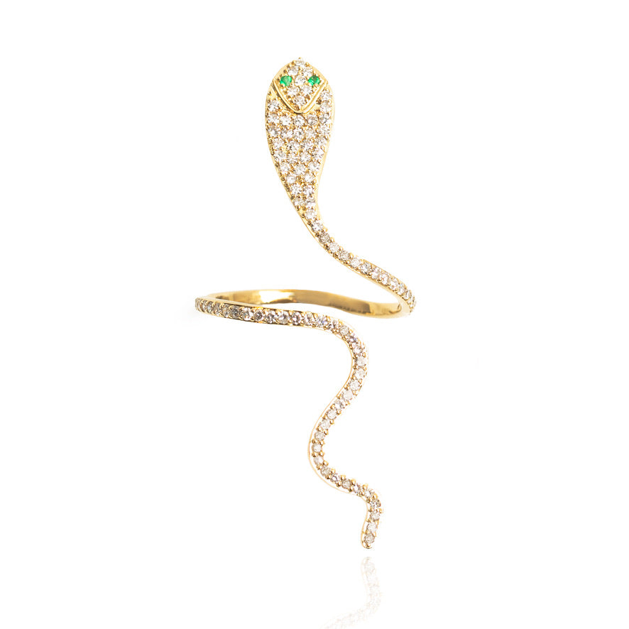18k YG Diamond Snake Ring