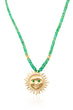 Load image into Gallery viewer, Jumbo Emerald Soleil Pendant on textured chain
