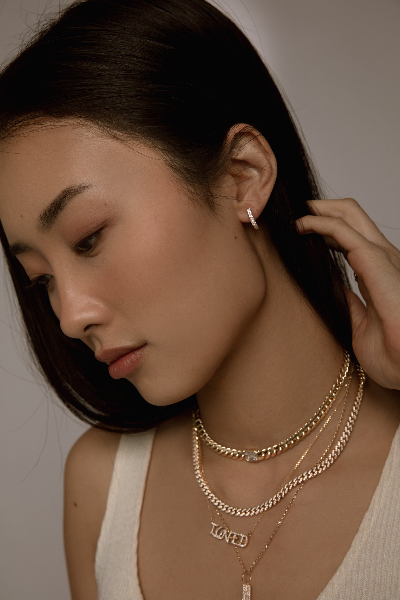 18k YG Pave Diamond Donut Huggies
