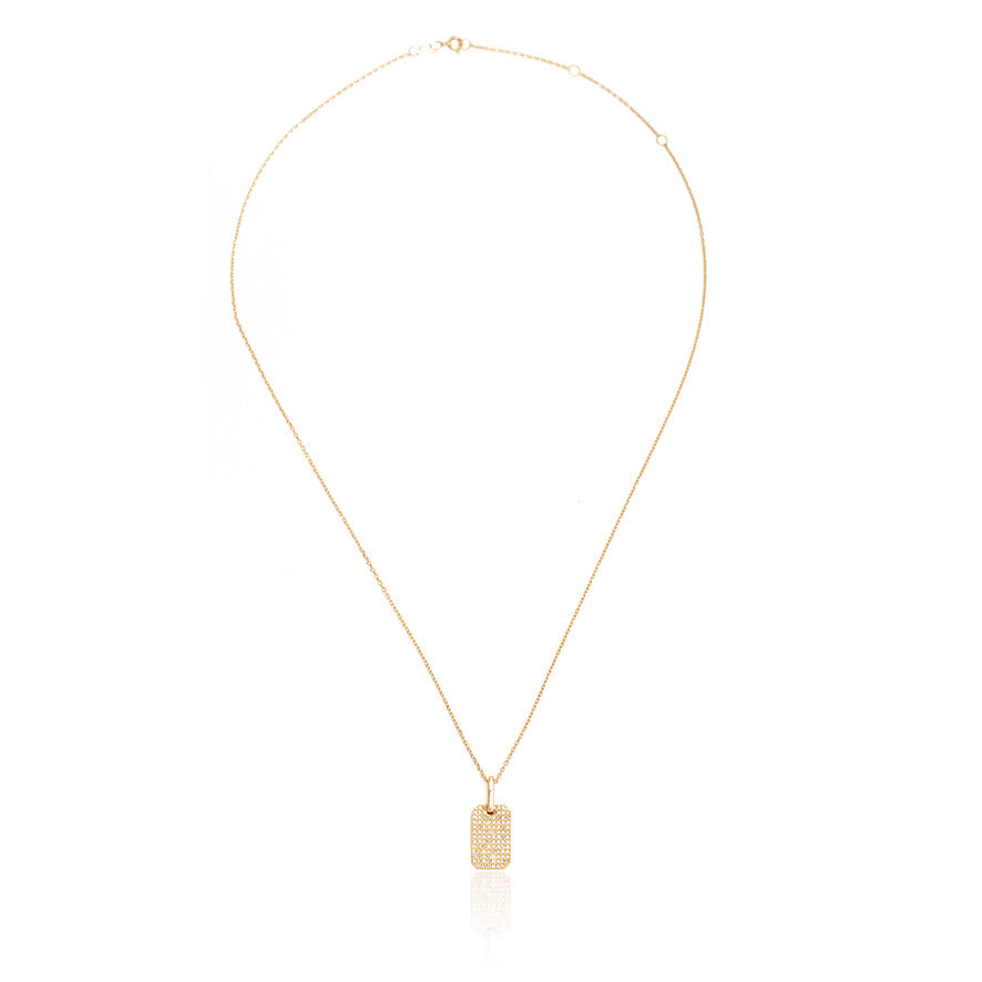 Mini Pavé Diamond ID Tag