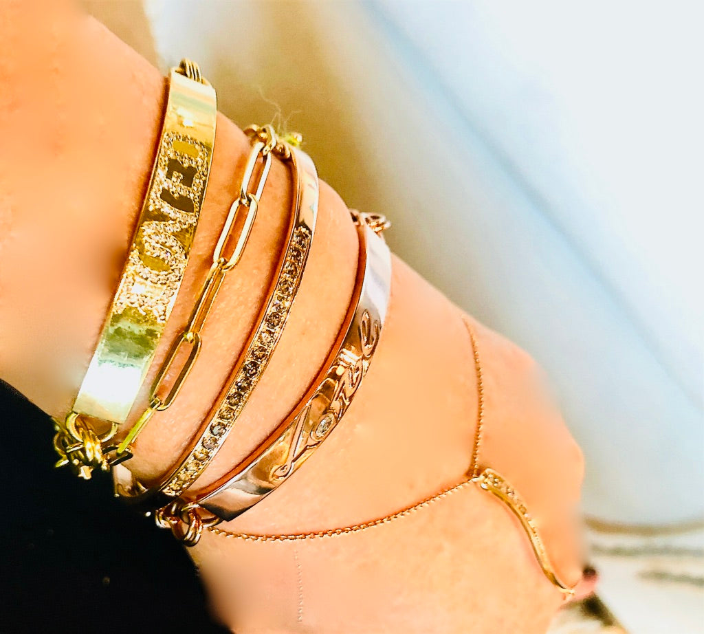 Diamond Pave Amour ID Bracelet