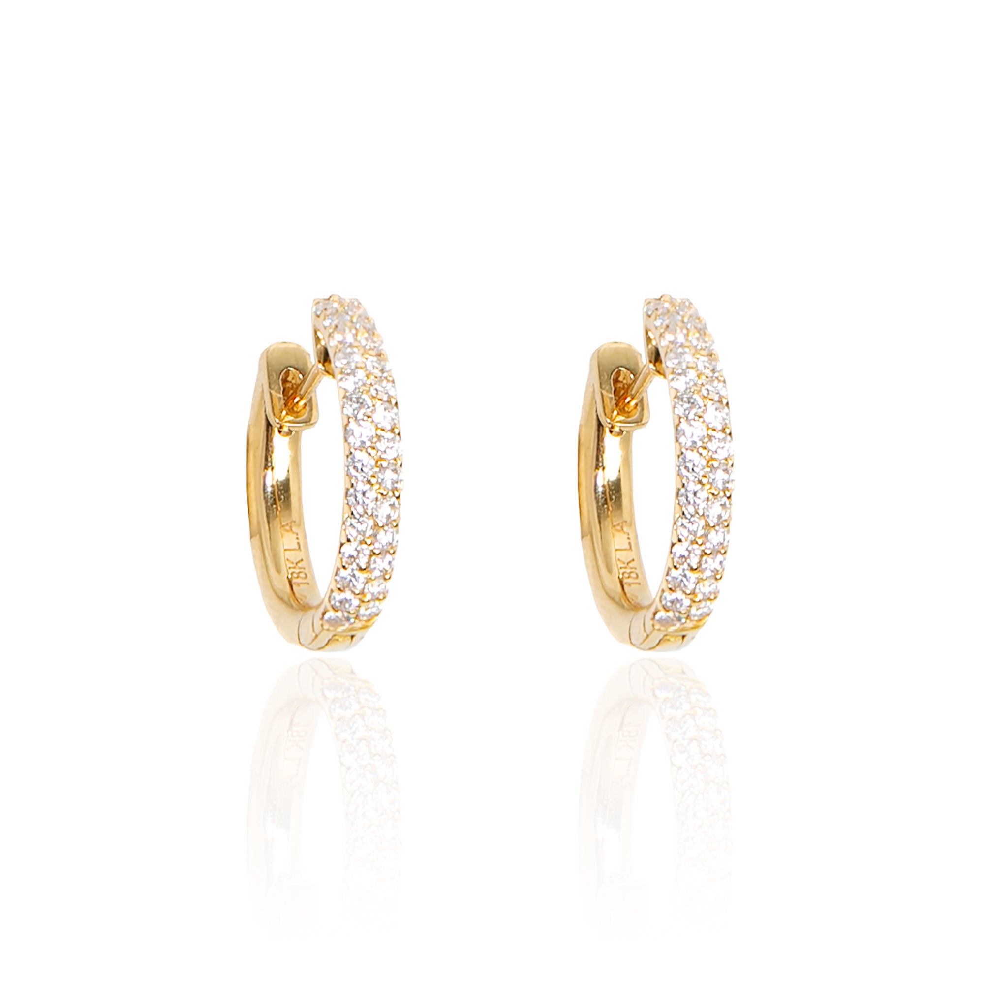 18k YG Pave Diamond Donut Huggies