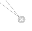 Load image into Gallery viewer, 18k White Gold Diamond Pavé Compass on White Gold Lunar Chain
