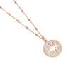 Load image into Gallery viewer, 18k Rose Gold Diamond Pavé Compass on Rose Gold Lunar Chain
