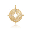 Load image into Gallery viewer, Large Hammered Matte Compass in 14k Yellow Gold
