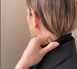 Load image into Gallery viewer, On Model Small Chunky Hoop Earrings In 14K Gold
