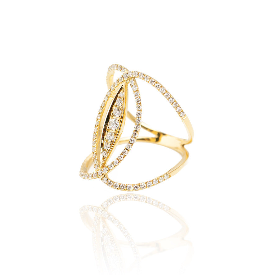 Diamond Pave Marquis Ring