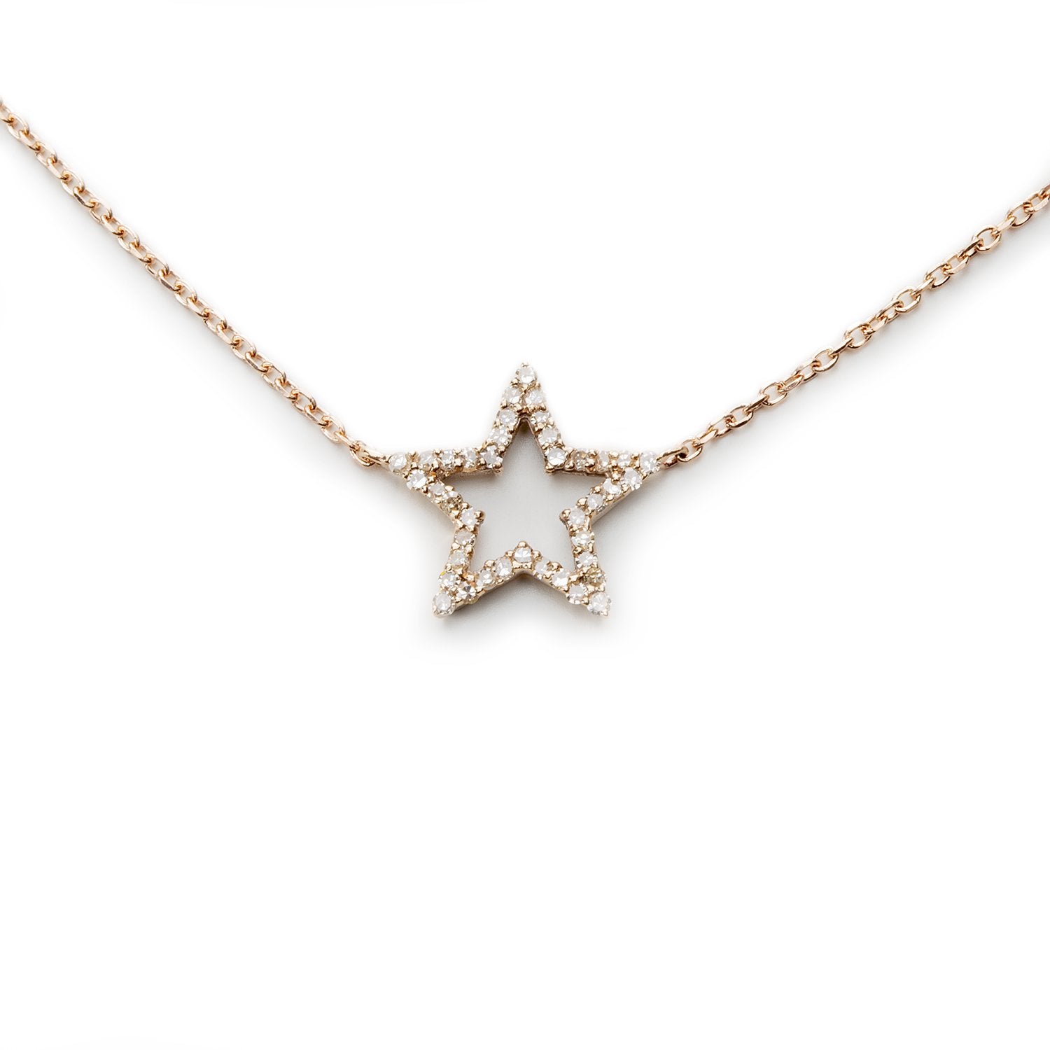 Rose Gold Vermeil Diamond Star Pendant Choker