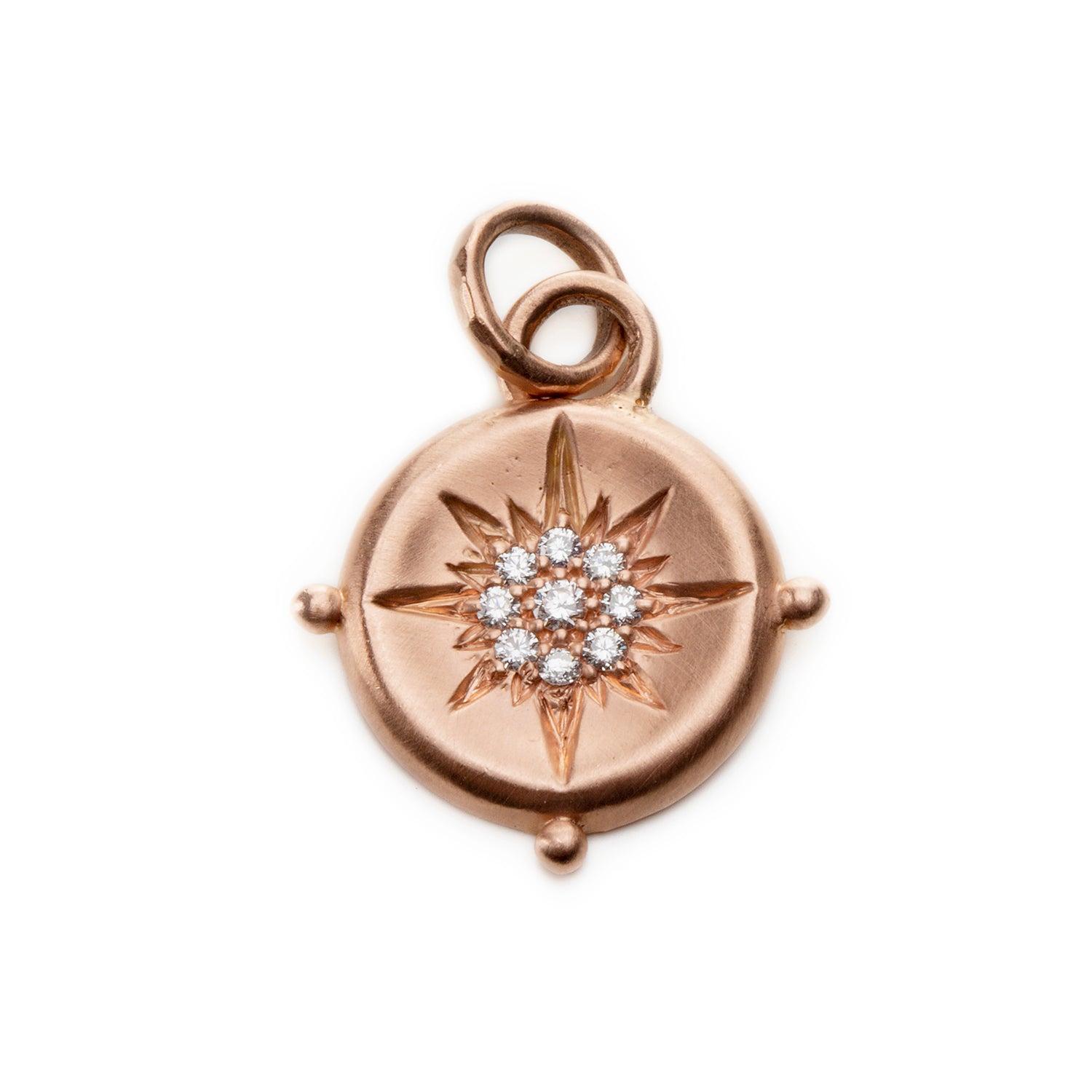 18k Gold Diamond Compass Amulet Necklace