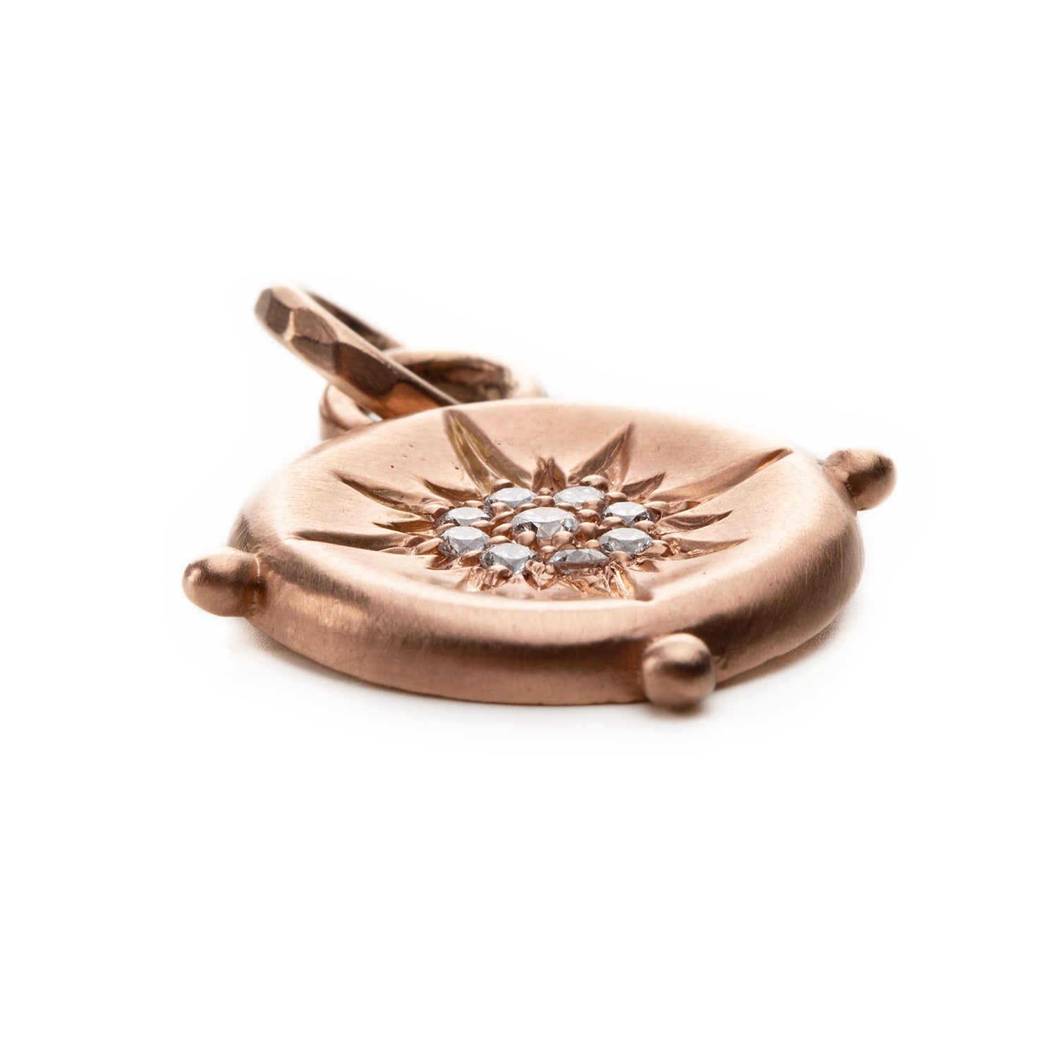 18k Gold Diamond Compass Amulet Necklace