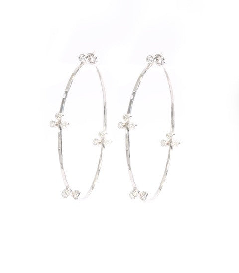 Fluerette Hoops in White Gold