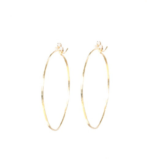 Fleurette Top Hoops in White