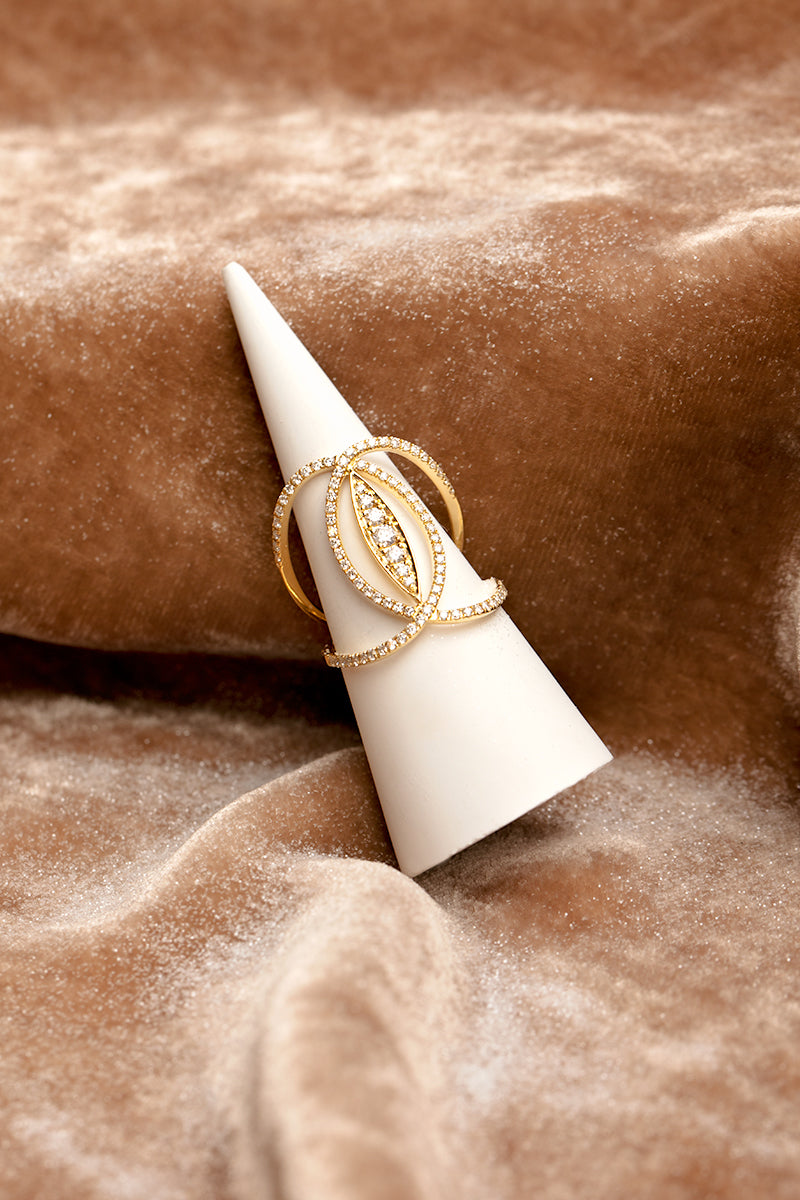 Diamond Pave Marquis Ring