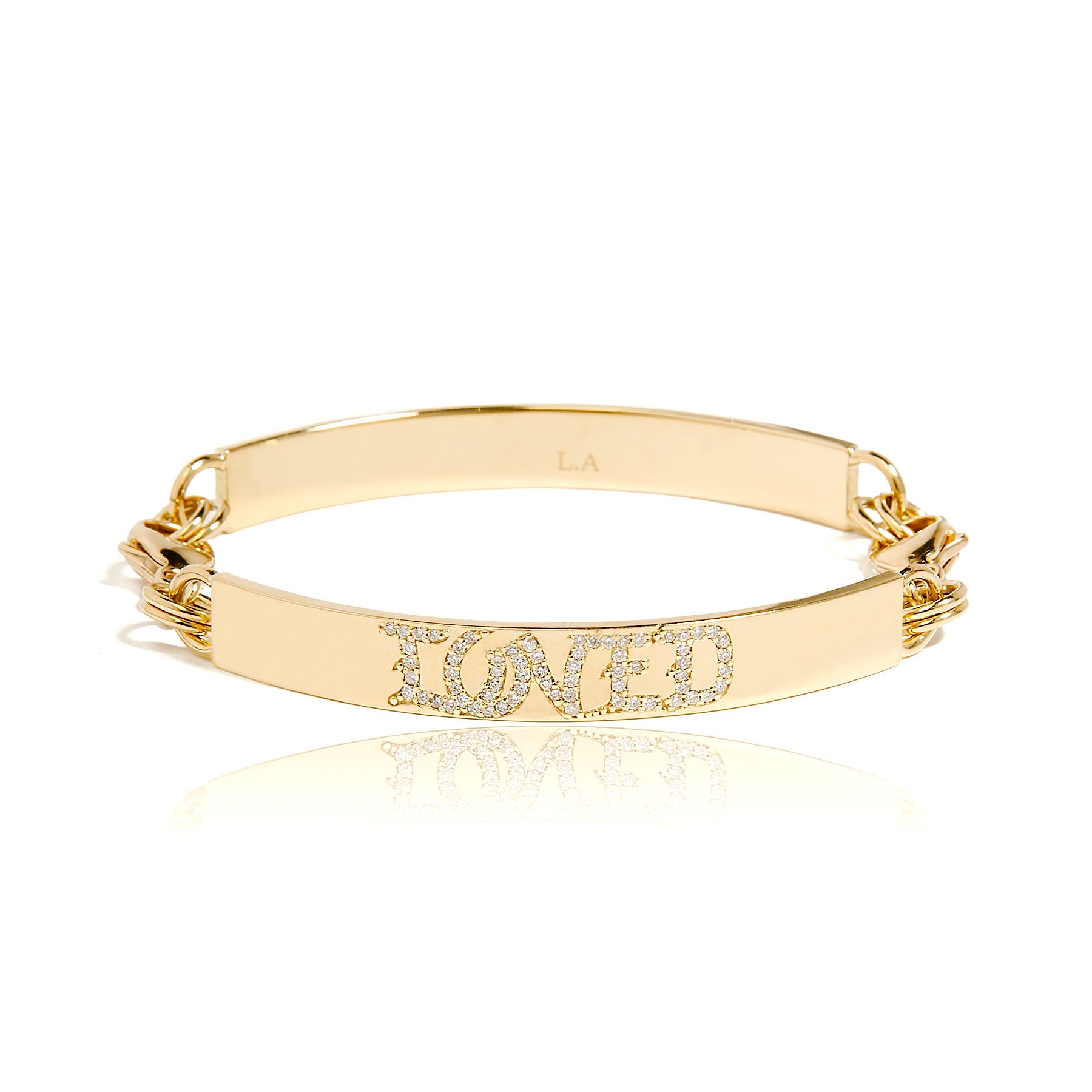 Diamond Pave Amour ID Bracelet