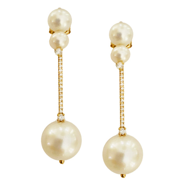 Triple Pearl Diamond pave Matchsticks