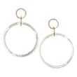 Load image into Gallery viewer, 18k Double Ring Diamond Pave Mother of Pearl Hoops
