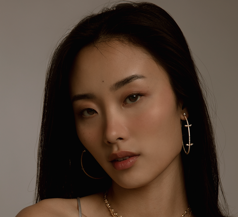 18k Pavé Petal Hoops