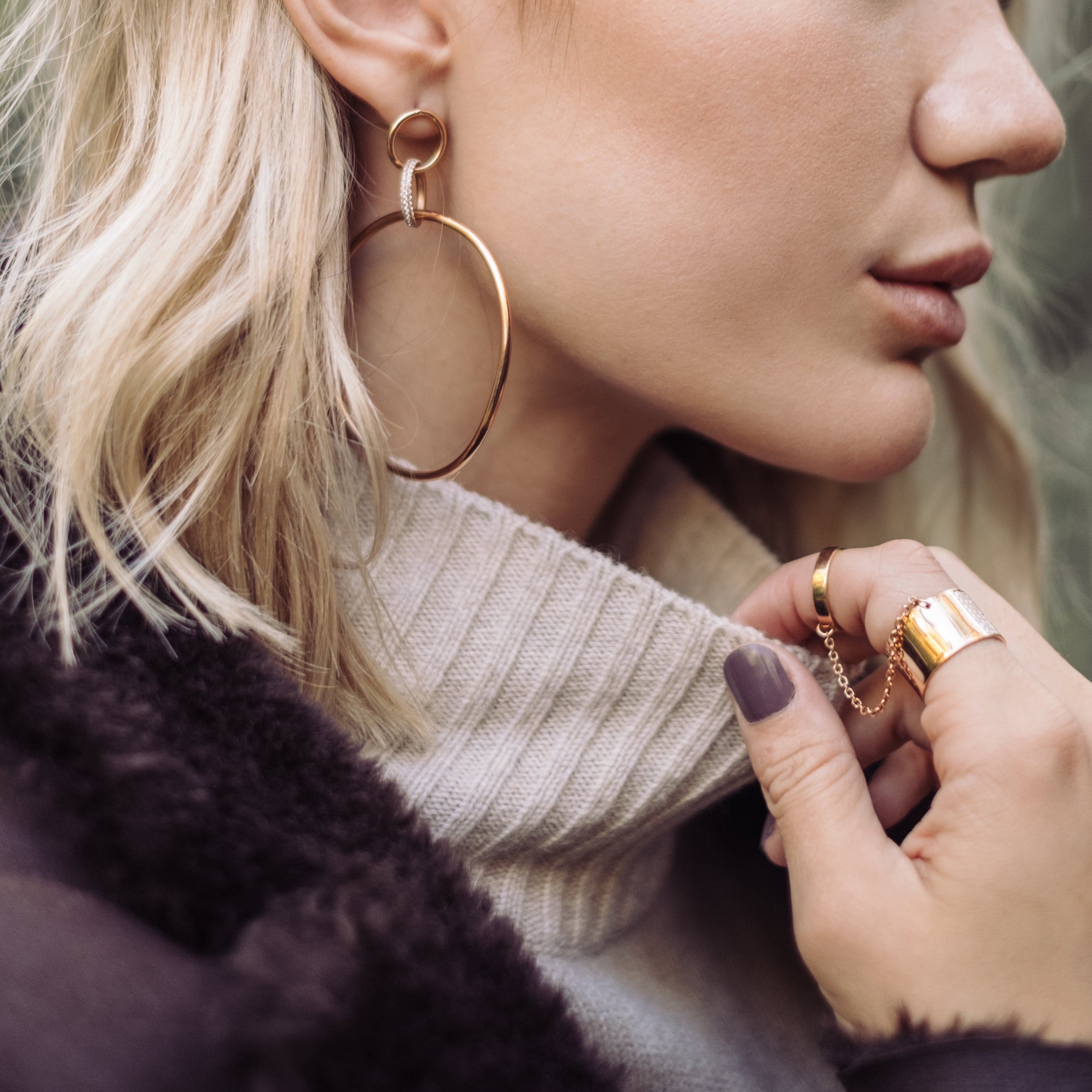 Twisted Trinity Hoops in 18k Yellow Gold