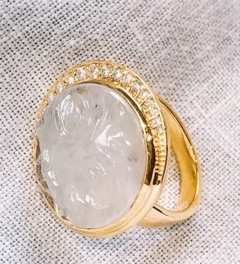 Moonstone Man in the Moon Ring