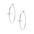 Load image into Gallery viewer, Diamond Stella Star Hoops in 18k White Gold

