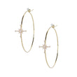 Load image into Gallery viewer, Diamond Stella Star Hoops in 18k Yellow Gold
