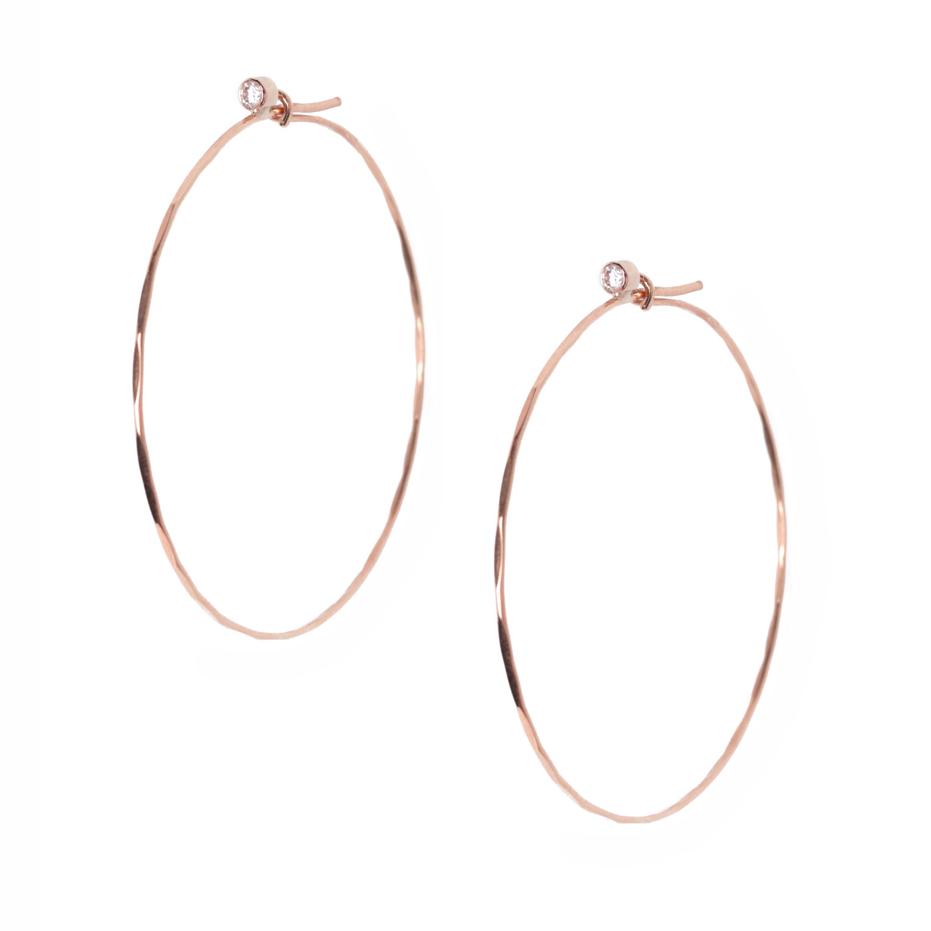 Jessica Hoops in Rose Gold - Small