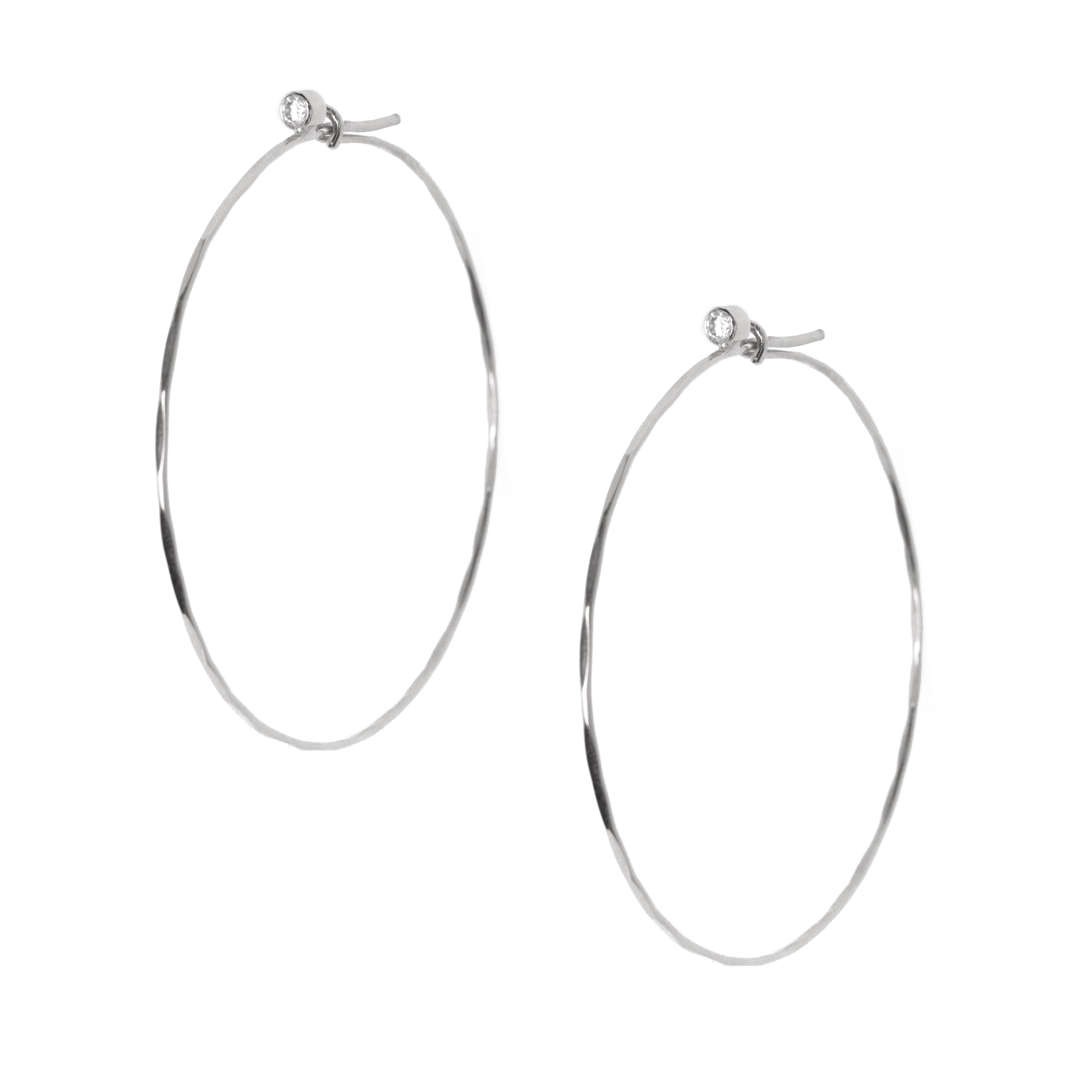 Jessica Hoops in White Gold - Small