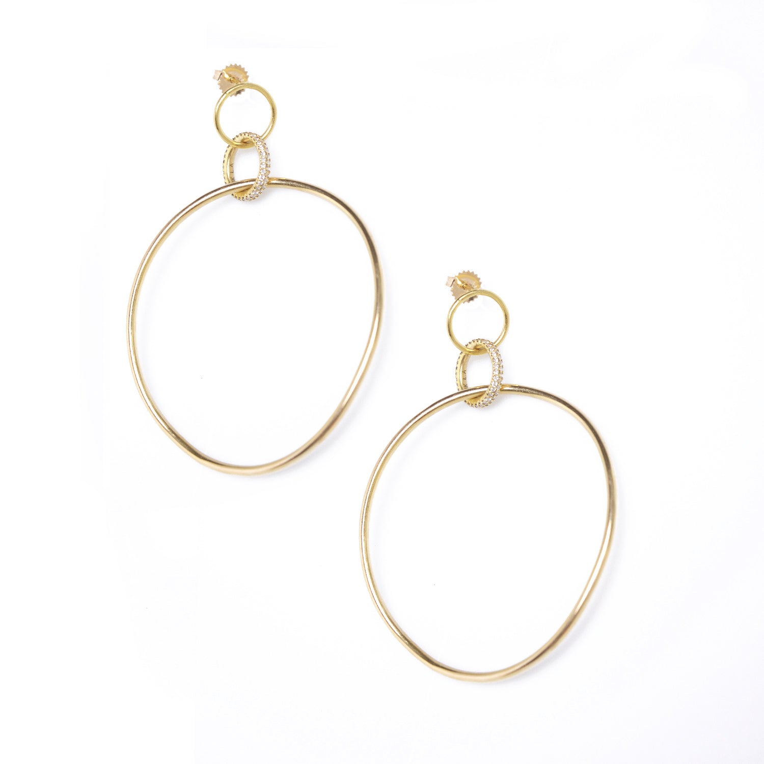 Twisted Trinity Hoops in 18k Yellow Gold