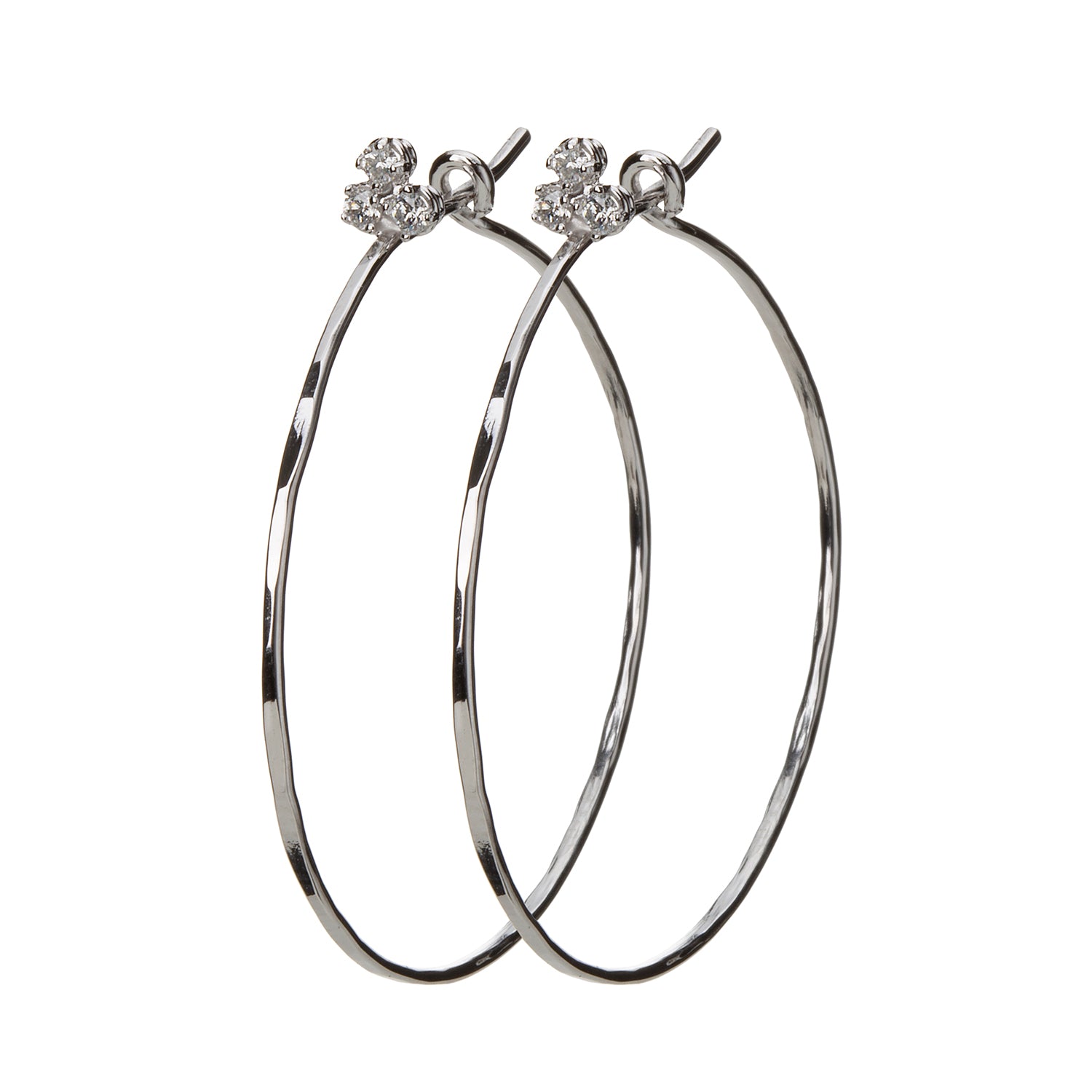 Fluerette Top Hoops in White